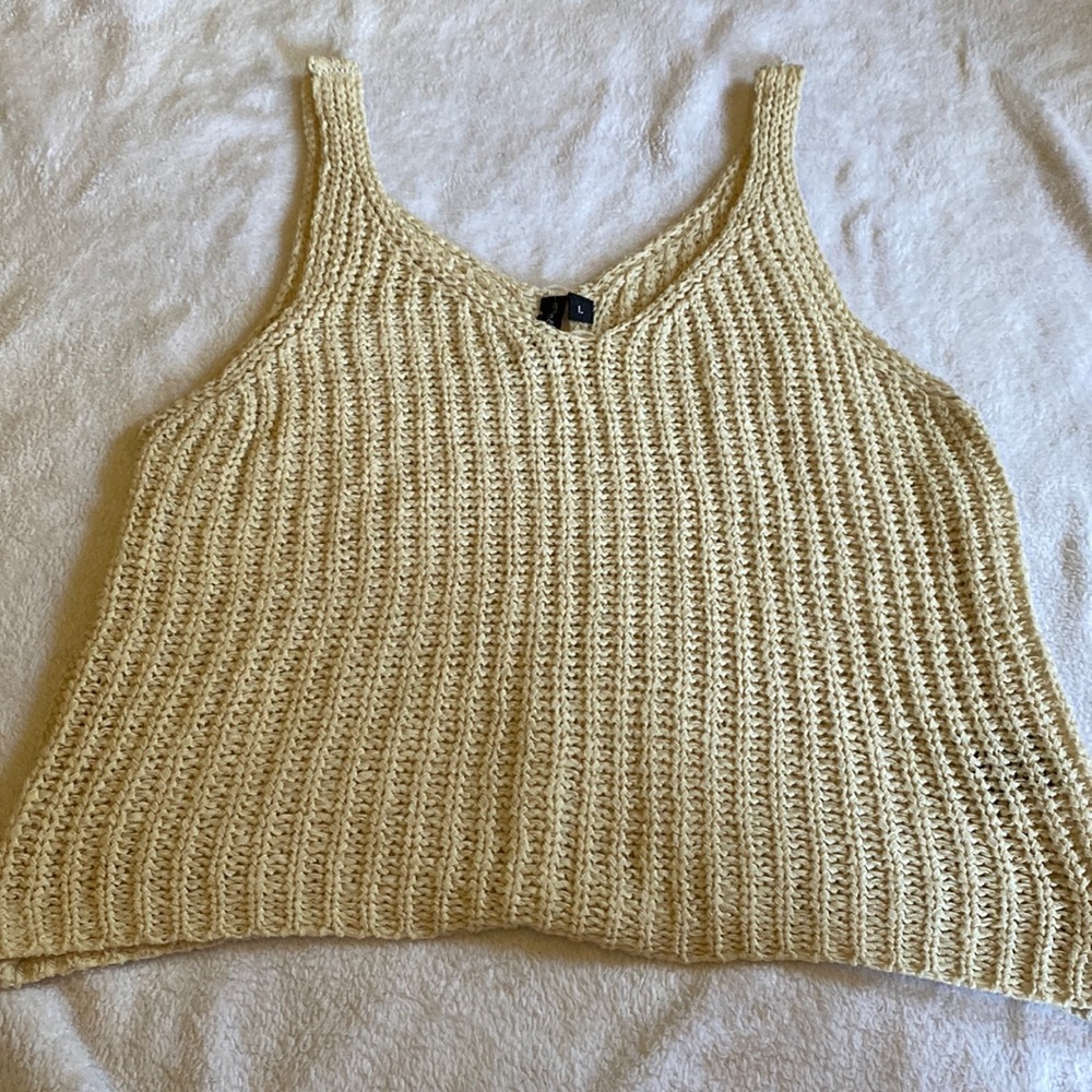 cream knit tank